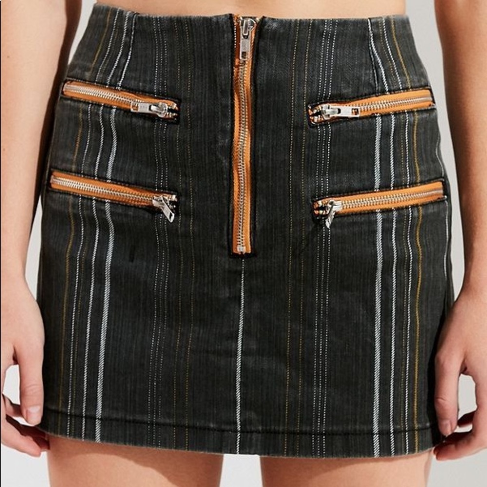 Urban Outfitters denim striped mini skirt